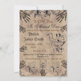 Vintage Elegante Spooky, Halloween Baby Shower Inv Einladung