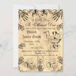 Vintage Elegante Spooky, Halloween Baby Shower Inv Einladung
