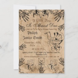 Vintage Elegante Spooky, Halloween Baby Shower Inv Einladung