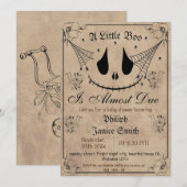 Vintage Elegante Spooky, Halloween-Kinderdusche Einladung (Vorne/Hinten)
