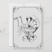 Vintage Elegante Spooky, Halloween-Kinderdusche Einladung (Rückseite)