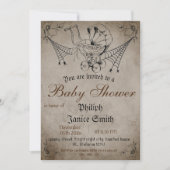 Vintage Elegante Spooky, Halloween-Kinderdusche Einladung (Vorderseite)