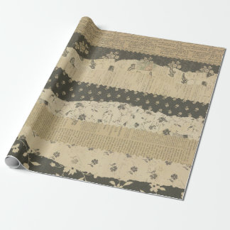 vintage elegante Streifen-Decoupage verziert antik Geschenkpapier