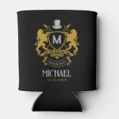 Vintage elegante Trauzeugen Lion Knight Emblem Abz Dosenkühler (Rückseite)