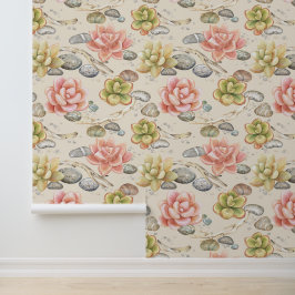 Vintage Elegante Wasserfarben Sukkulente Twigs Sto Tapete