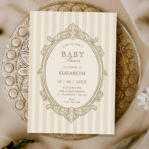 Vintage elegante weiche beige Babyparty Einladung
