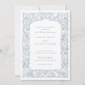 Vintage, elegante Weinreben, Rahmen Hochzeit Einladung (Vorderseite)