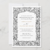 Vintage, elegante Weinreben, Rahmen Hochzeit Einladung (Vorderseite)