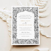 Vintage, elegante Weinreben, Rahmen Hochzeit Einladung