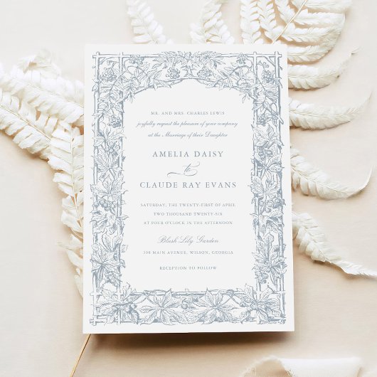 Vintage, elegante Weinreben, Rahmen Hochzeit Einladung