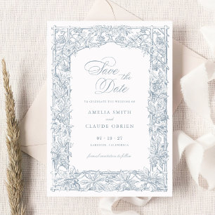 Vintage Elegante Weinreben-Rahmen Save the Date Einladung