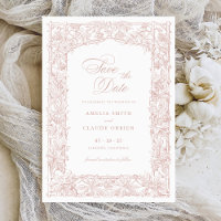 Vintage Elegante Weinreben-Rahmen Save the Date