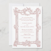 Vintage, elegante ZierrahmenWedding Einladung (Vorderseite)