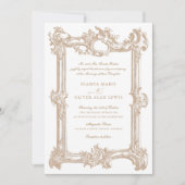 Vintage, elegante ZierrahmenWedding Einladung (Vorderseite)