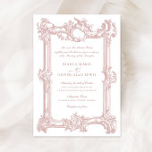 Vintage, elegante ZierrahmenWedding Einladung