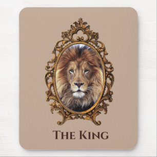 Vintage Eleganter Brauner Löwenkönig Retro Väter  Mousepad