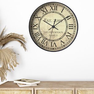 Vintage Eleganter Familienname Römische Zahl Rusti Uhr