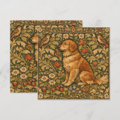 Vintage eleganter Golden Retriever Boho-Malerei (Vorne/Hinten)