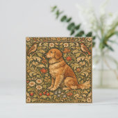 Vintage eleganter Golden Retriever Boho-Malerei (Stehend Vorderseite)
