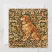 Vintage eleganter Golden Retriever Boho-Malerei (Rückseite)