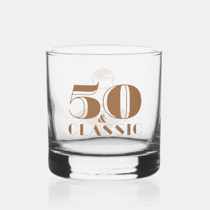 Vintage Eleganter Herren-Whisky zum 50. Geburtstag Whiskyglas