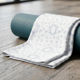Vintage Elegantes Blaues Toile-Muster Handtuch