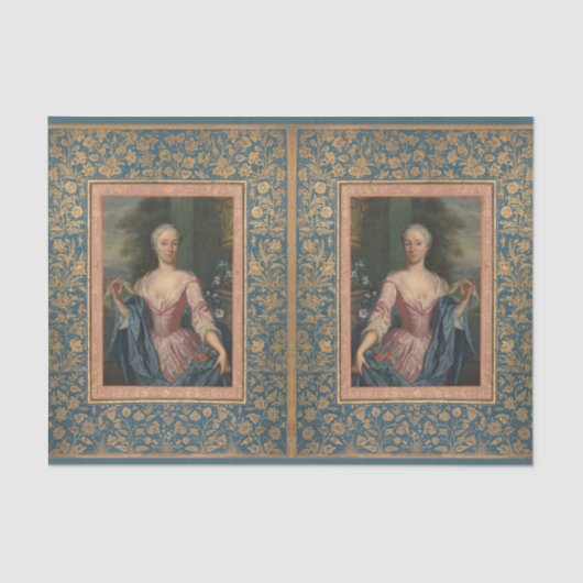 Vintage Elegantin Blumenblume Seidenpapier (Vorderseite)