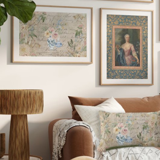 Vintage Elegantin Goldflorale Seidenpapier