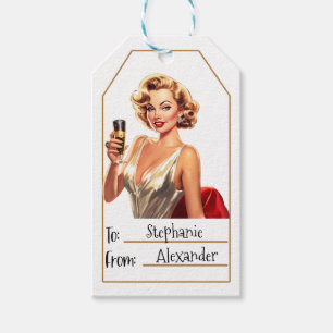 Vintage Elegantin  Personalisiert bis und ab (10) Geschenkanhänger