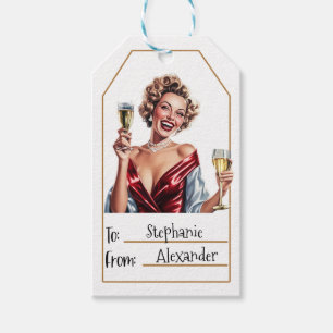 Vintage Elegantin  Personalisiert nach und von (5) Geschenkanhänger