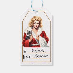 Vintage Elegantin  Personalisiert nach und von (9) Geschenkanhänger