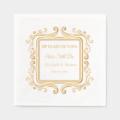 Vintage Eleganz - 50 Jahre Liebe Servietten Mit Folie (Vorderseite)