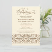 VINTAGE ELEGANZ| BAPTISMINVITÄT EINLADUNG (Stehend Vorderseite)