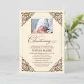 VINTAGE ELEGANZ| CHRISTENANLAGE EINLADUNG (Stehend Vorderseite)