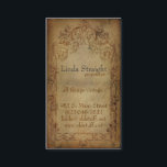 Vintage Eleganz-Dunkelheit Visitenkarte<br><div class="desc">Elegante Vintage Grafik auf einem antiken Papierhintergrund.  Viel des Raumes,  Ihre Geschäftsinformationen zu addieren und leicht kundengerecht.</div>