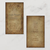 Vintage Eleganz-Dunkelheit Visitenkarte (Vorne/Hinten)