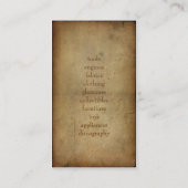 Vintage Eleganz-Dunkelheit Visitenkarte (Rückseite)