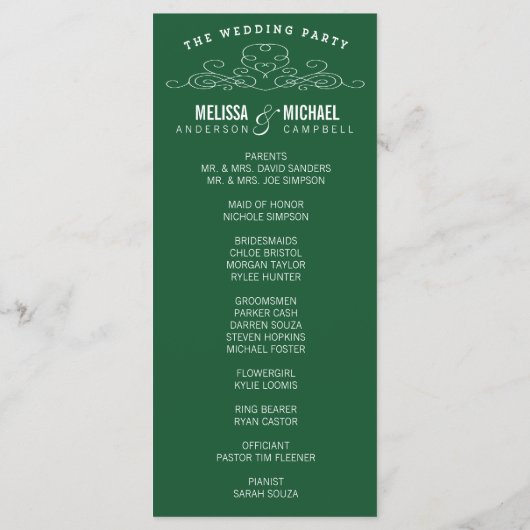 VINTAGE ELEGANZ | EMERALD WEDDING PROGRAMM (Rückseite)