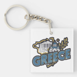 Vintage Eleganz Griechenland Europa Reise Souvenir Schlüsselanhänger