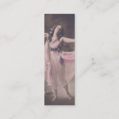 Vintage Eleganz im Rosa Blumenkleid Lesezeichen Mini Visitenkarte (Rückseite)