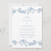 Vintage Eleganz: Klassische Blumenhochzeit Einladung (Vorderseite)