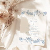 Vintage Eleganz: Klassische Blumenhochzeit Einladung