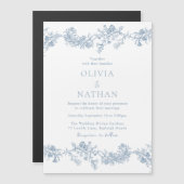 Vintage Eleganz: Klassische Blumenhochzeit Magneteinladung (Vorne/Hinten)