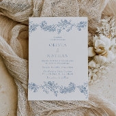 Vintage Eleganz: Klassische Blumenhochzeit Magneteinladung