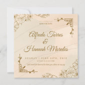 Vintage Eleganz: Klassische Blumenhochzeit Rette Save The Date (Vorderseite)