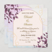 Vintage Eleganz: Klassische Blumenhochzeit Rette Save The Date (Vorne/Hinten)