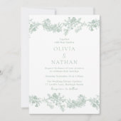 Vintage Eleganz: klassische Blumenzettel Einladung (Vorderseite)