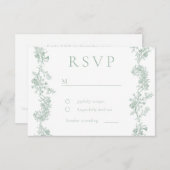 Vintage Eleganz: klassische Blumenzettel RSVP Karte (Vorne/Hinten)