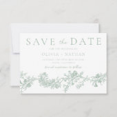 Vintage Eleganz: klassische Blumenzettel Save The Date (Vorderseite)