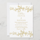 Vintage Eleganz: Klassische Hochzeit der Goldenen  Einladung (Vorderseite)